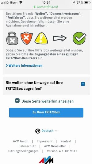 FritzBox Zugang über das Smartphone