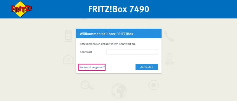 FritzBox Passwort vergessen: Schritt 1