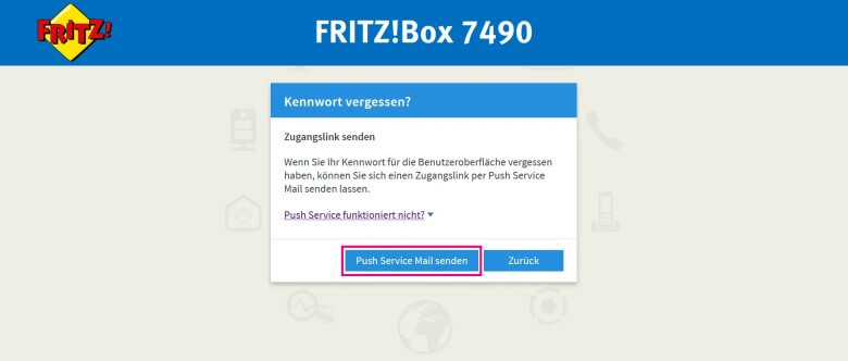FritzBox Passwort vergessen: Schritt 2