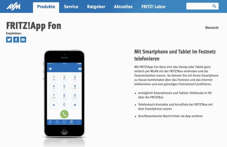 Fritz!App Fone einrichten