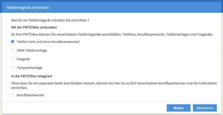 Fritzbox Telefon einrichten: Schritt 3