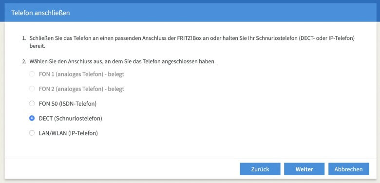 Fritzbox Telefon einrichten: Schritt 4