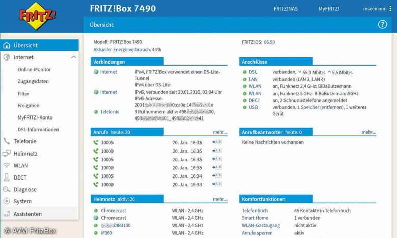 FritzBox Benutzeroberfläche: Einstellungen auf der FritzBox vornehmen
