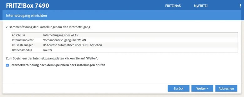 FritzBox als Repeater einrichten: Netzwerk einrichten Schritt 6