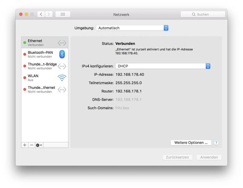 FritzBox als Repeater einrichten: FritzBox zurücksetzen Schritt 1