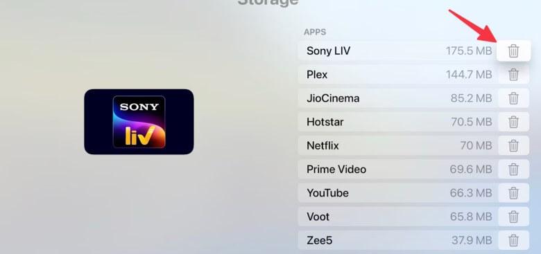 Löschen von Apple TV Apps