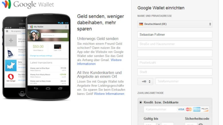 Google Wallet einrichten